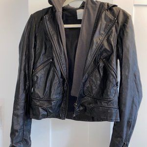 Hooded Leather Jacket From Urban Outfitters